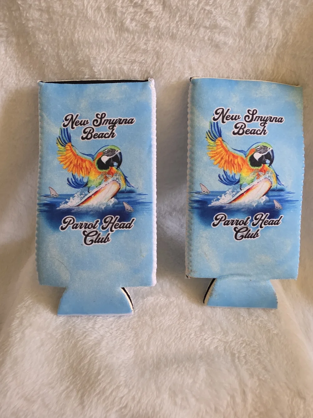 New Smyrna Beach Parrot Head Club Can Coolers - Blue